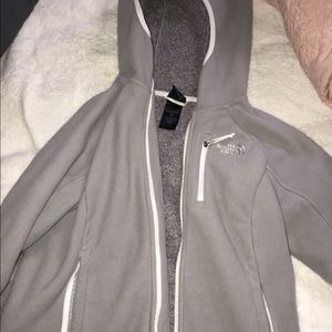 Size small women’s grey soft north face jacket